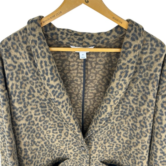 NWT Old Navy Long-Line Cardigan Coat in Brown Leopard Womens Plus Size 3X NEW - Picture 4 of 11